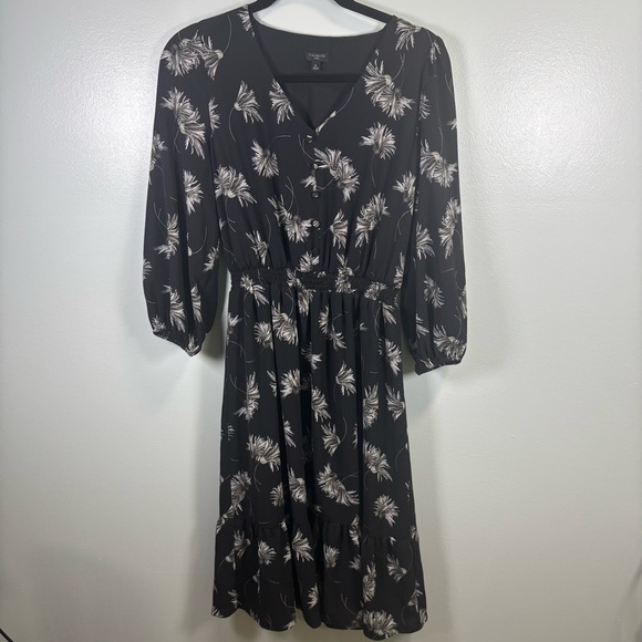 Talbots Dresses & Skirts - Talbots Black and White Floral Long Sleeve Dress Sz 8P